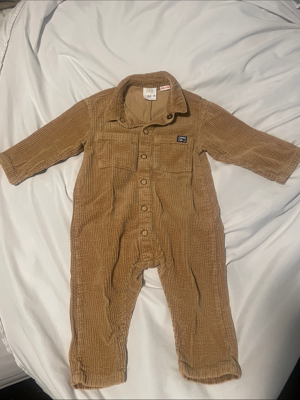 ZARA Kids Brown Corduroy One-Piece Romper